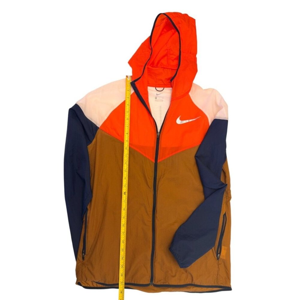Nike Windrunner Hooded Jacket M Orange/Brown/Navy Lightweight Polyester Activewe - Picture 6 of 7